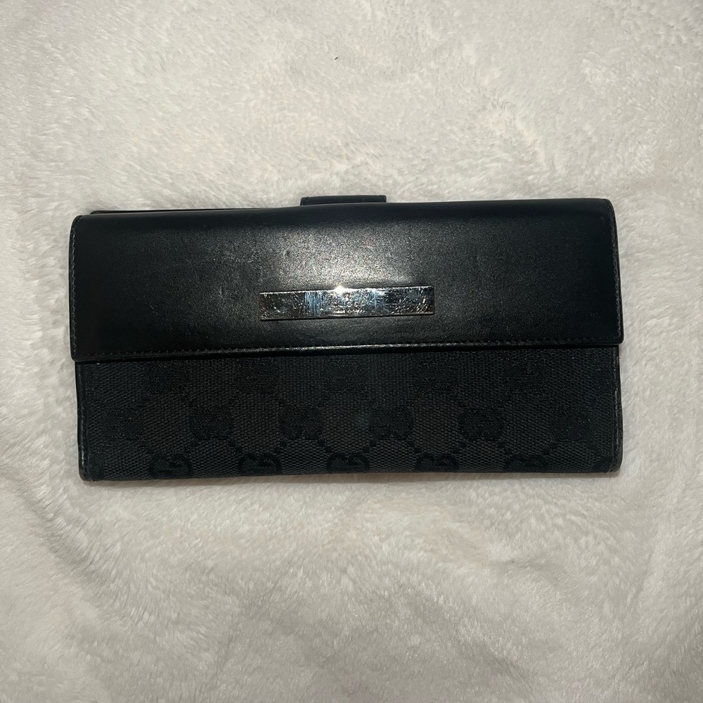 Authentic Black Leather & Pvc Gucci Wallet - Picture 1 of 5